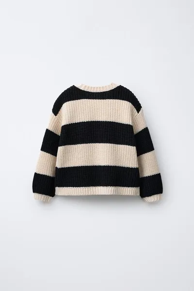 Свитер HEART KNIT, ECRU / BLACK — фото 3