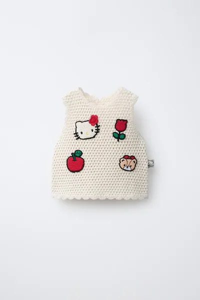 Топ HELLO KITTY © SANRIO вязаный, ECRU / BLACK — фото 3