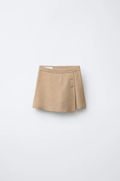 Трикотажный юбочный шорты KNIT BERMUDA SKORT, Кэмел, трикотаж — фото 2