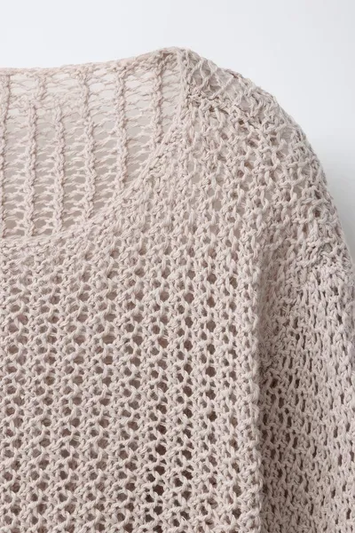 Свитер с бахромой FRINGED KNIT, Кэмел — фото 4