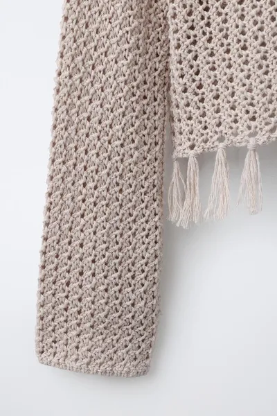 Свитер с бахромой FRINGED KNIT, Кэмел — фото 5