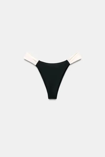 Нижние части бикини CONTRAST STRAP, Чёрный — фото 2