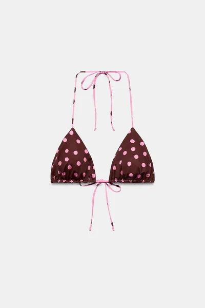 Топ-бикини TRIANGULAR DOT PRINT, Розовый — фото 4