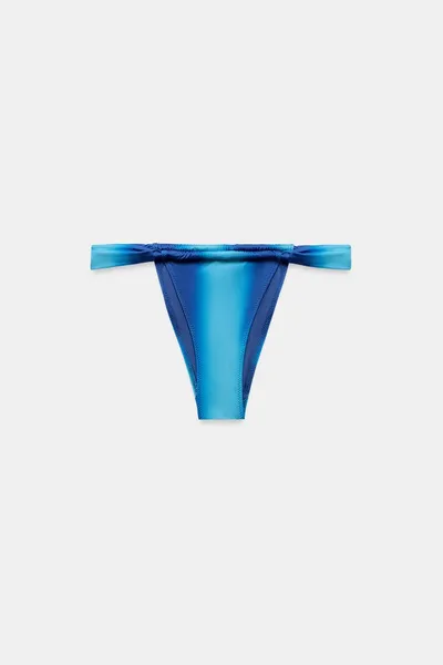 Бикини-bottoms с принтом и треугольным вырезом, Синий — фото 5