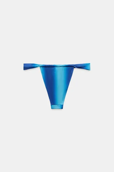 Бикини-bottoms с принтом и треугольным вырезом, Синий — фото 6