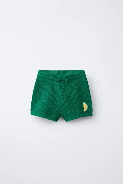 CASA LAWA X KIDS LEMON KNIT BERMUDA SHORTS, Зелёный — фото 2