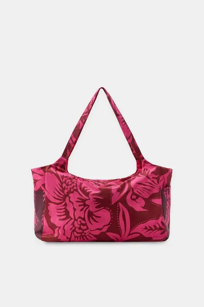 Сумка MAXI FLORAL PRINT, Фуксия, 100% хлопковая пряжа — фото 2