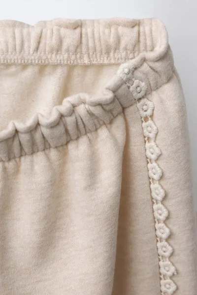 Брюки-джоггеры с цветочным кружевом FLORAL LACE, Марл, 65 % хлопок — фото 3