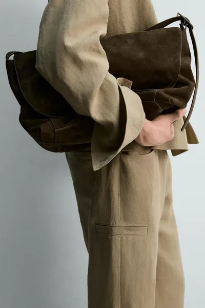 Брюки BALLOON FIT из 100% льна, camel — фото 6