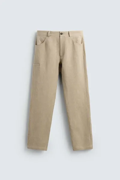 Брюки BALLOON FIT из 100% льна, camel — фото 7