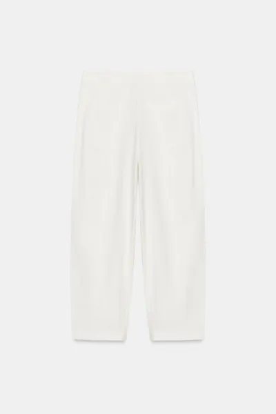 Брюки ZW COLLECTION из льняной смеси, Молочный, лён и хлопок — фото 4