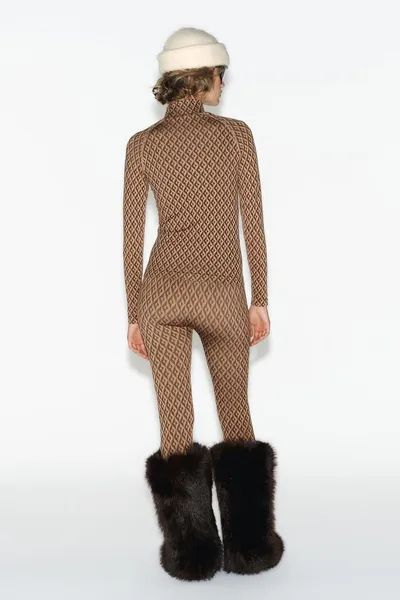 Термолеггинсы для катания на лыжах из коллекции JACQUARD SEAMLESS THERMOLITE® CORE SKI COLLECTION, camel — фото 5