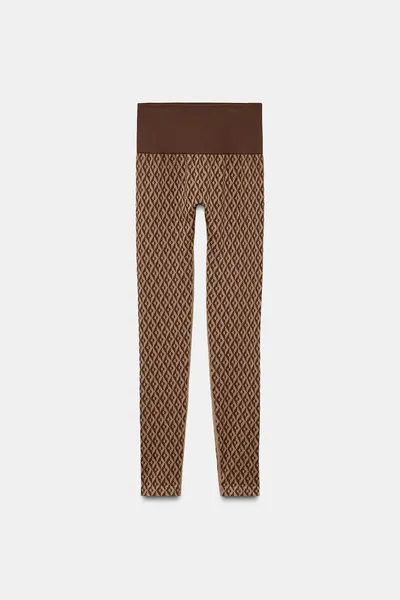 Термолеггинсы для катания на лыжах из коллекции JACQUARD SEAMLESS THERMOLITE® CORE SKI COLLECTION, camel — фото 6