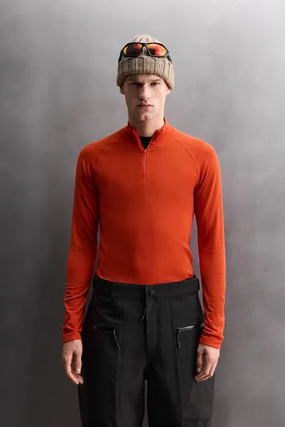 лыжная футболка zara интенсивный красный