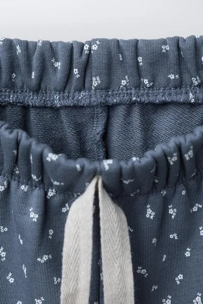Брюки WIDE-LEG FLORAL PLUSH, Синий, хлопок — фото 3