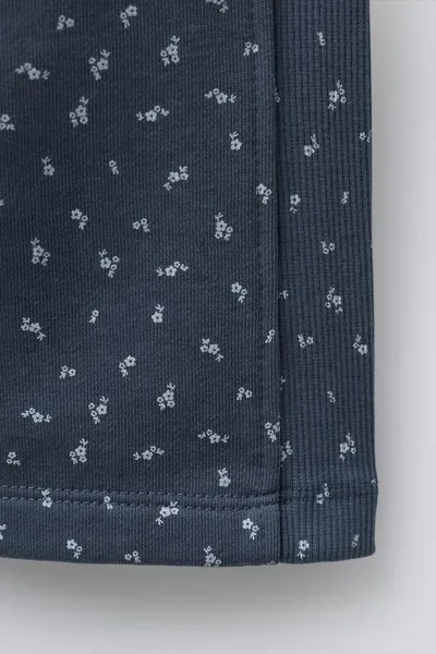 Брюки WIDE-LEG FLORAL PLUSH, Синий, хлопок — фото 4