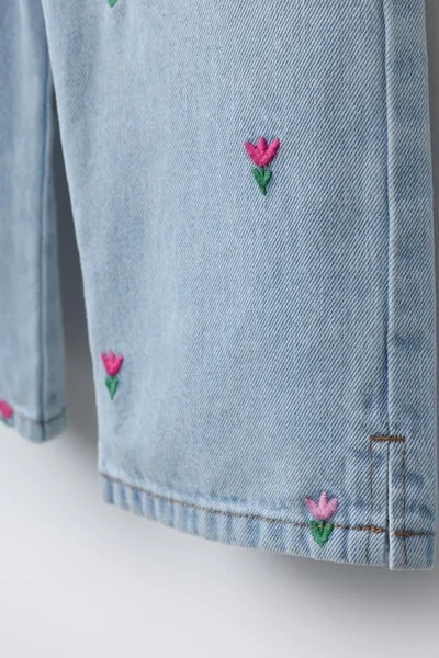 Комбинезон EMBROIDERED TULIP, Светло-голубой — фото 4