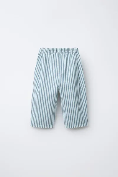 Брюки COTTON LINEN, Светло-голубой, 82% хлопка и 18% льна — фото 2