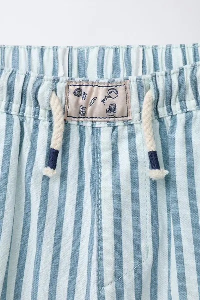 Брюки COTTON LINEN, Светло-голубой, 82% хлопка и 18% льна — фото 3