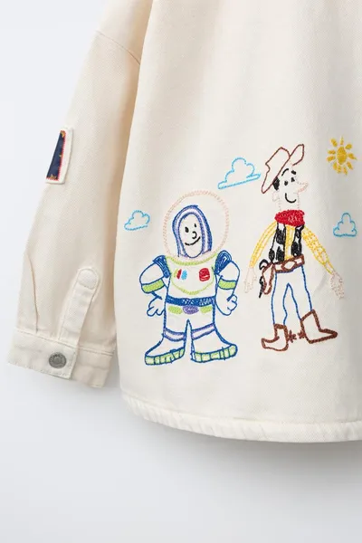 Рубашка TOY STORY © PIXAR с вышивкой, Экрю — фото 6