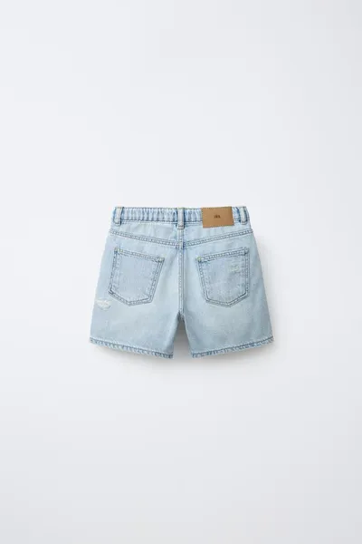 Рваные мешковатые Bermuda SHORTS, Светло-голубой — фото 2