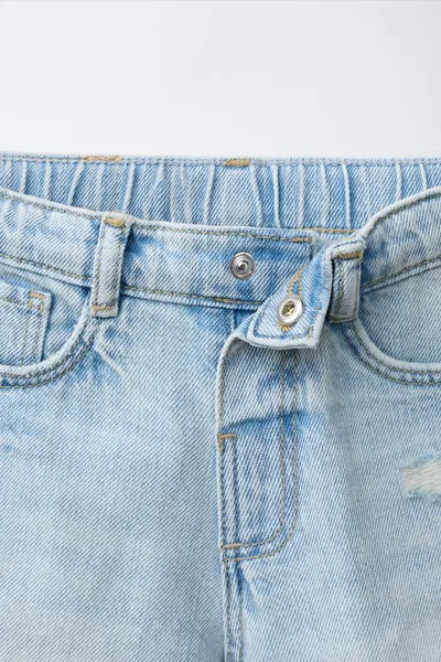 Рваные мешковатые Bermuda SHORTS, Светло-голубой — фото 3