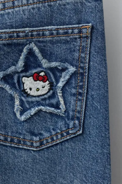 Джинсы HELLO KITTY © SANRIO STRAIGHT, Синий — фото 4