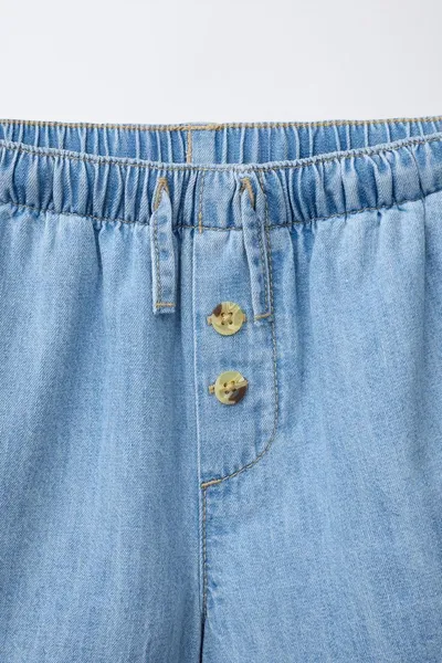 Бермуды с пуговицами BERMUDA SHORTS WITH BUTTONS, Светло-голубой — фото 3