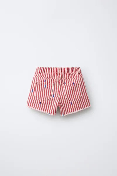 Бермуды MOM FIT из твила с вышивкой в виде рыбы Casa Lawa X для детей, Красный — фото 2