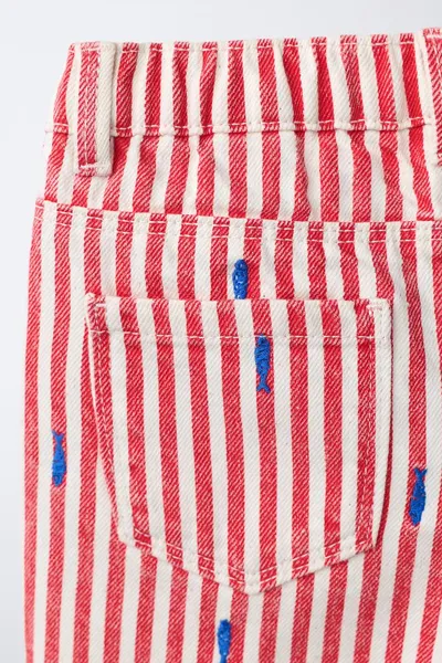 Бермуды MOM FIT из твила с вышивкой в виде рыбы Casa Lawa X для детей, Красный — фото 4