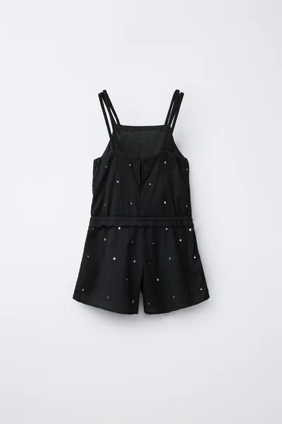Комбинезон с зеркальными украшениями MIRROR EMBELLISHED PLAYSUIT, Чёрный — фото 2