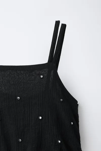 Комбинезон с зеркальными украшениями MIRROR EMBELLISHED PLAYSUIT, Чёрный — фото 3