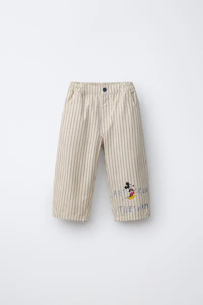 Брюки RELAXED CANVAS MOUSE ©, ECRU / NAVY — фото 2