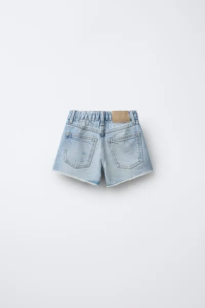 Рваные Bermuda SHORTS, Светло-голубой, деним — фото 4
