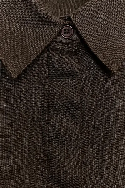 Рубашка из 100% льна с карманами ZW COLLECTION, Mink — фото 8