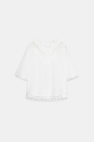 Рубашка ZW COLLECTION из льна с вышивкой, Белый, смесь льна и хлопка — фото 6