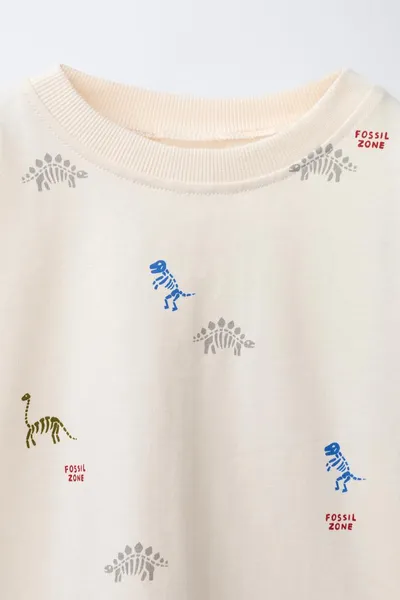 Футболка DINOSAUR PRINT, Экрю — фото 3