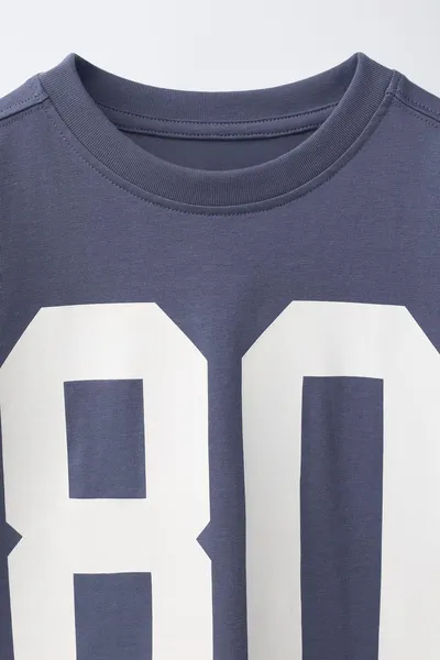 Футболка NUMBER PRINT, BLUE / GREY — фото 3
