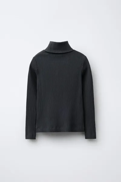 Ребристая водолазка-футболка, ANTHRACITE GREY, 94 % хлопка — фото 2