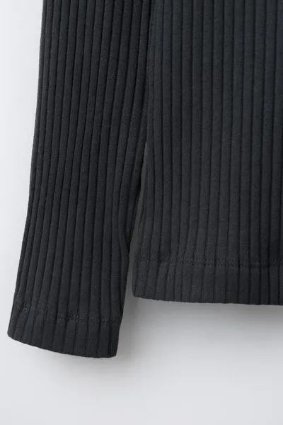 Ребристая водолазка-футболка, ANTHRACITE GREY, 94 % хлопка — фото 4