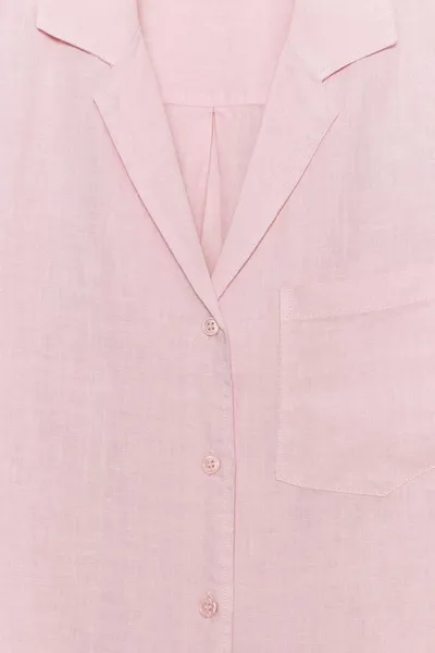 Рубашка из 100% льна с карманом ZW COLLECTION, Light MAUVE, 100% лён — фото 6