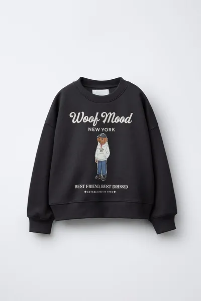 Свитер DOG PRINT, ANTHRACITE GREY, 80 % хлопка — фото 2