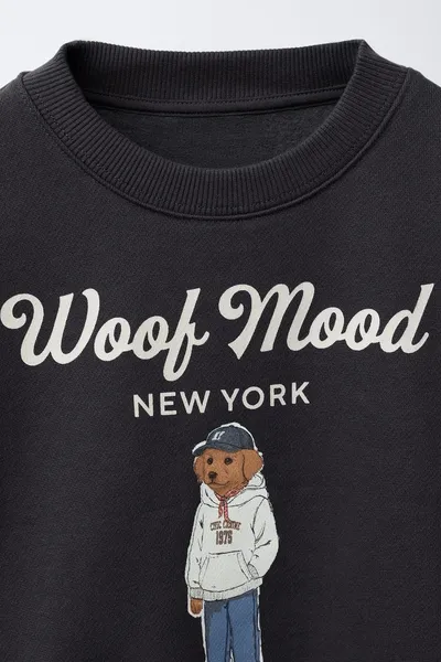 Свитер DOG PRINT, ANTHRACITE GREY, 80 % хлопка — фото 4