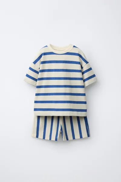 Комплект: футболка и шорты-бермуды, NAVY / WHITE — фото 3
