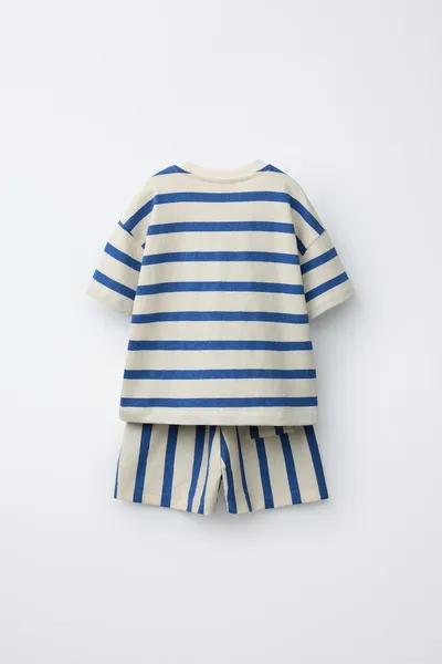 Комплект: футболка и шорты-бермуды, NAVY / WHITE — фото 4