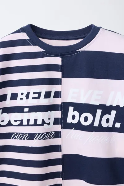 Футболка SLOGAN, NAVY / WHITE — фото 3