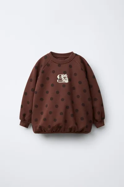 Свитер POLKA DOT SWEATSHIRT, Коричневый — фото 2