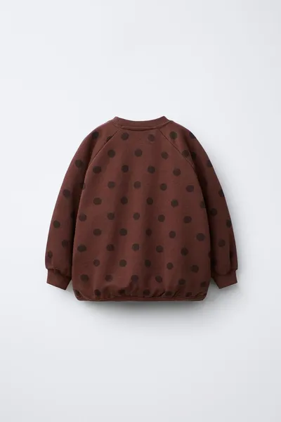 Свитер POLKA DOT SWEATSHIRT, Коричневый — фото 3