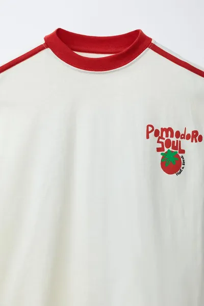 Футболка PRINTED TOMATO, Экрю — фото 6