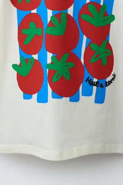 Футболка PRINTED TOMATO, Экрю — фото 7